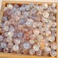 DIY light blue ice crackle glass beads with gold foil flakes for bracelet jewelry making - M74# Glittering Gold [8MM Water Dyed]