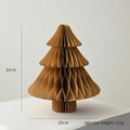 30cm brown honeycomb paper Christmas tree ornament for minimalist desk decoration - 30cm / Light Brown