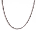 Minimalist silver box chain necklace in polished stainless steel for versatile jewelry styling - 2.5mm Box Chain (80cm+10cm) / Steel