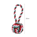 Red, white and green cotton rope ball dog toy for pet teeth cleaning and interactive play - B13115-Style 4 (Christmas Loop Ball 20cm) / 20cm