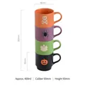 Stackable Halloween ceramic mug set with 4 colors including ghost and pumpkin designs - Mixed Colors