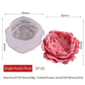 3D Austin rose silicone mold for candle making, 95x93x44mm DIY resin soap craft tool - Single Austin Rose (SP-82)