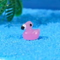Luminous pink flamingo resin figurine on blue sand for micro landscape decor - Rose Red