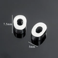 7.5mm x 5mm oval stainless steel spacer bead with smooth metallic finish and dimensions - Silver-Letter O