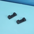 Pair of black round display stands for jewelry suspension boxes in U-shaped design - Black I-Shape Base