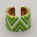 Green White Gold Geometric Pattern (MI-R23061405F)