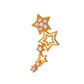 Elegant gold star ear crawler set with sparkling cubic zirconia crystals for women - Gold Right Series Stars Ear Hook Style (G009)