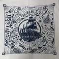 Vintage-Bandana aus Baumwolle in Weiß mit dunkelblauen nautischen Motiven wie Ankern - Bandana / Beige Seefahrt
