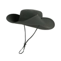 Men's outdoor wide brim sun hat with adjustable chin strap in dark olive gray fabric - 11.5cm Wide Brim / Army Green