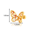 Gold butterfly stud earring featuring colorful cubic zirconia and dimensions 1.01cm x 1.32cm - Butterfly Marquise Rhinestone Style (AMY1-5# Gold)