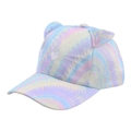 Bunte Batik-Baseballkappe für Mädchen mit süßen 3D-Katzenohren und Herzbestickung - Katze - Bunt