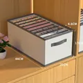 Grey checkered 9-grid wardrobe organizer for clothes storage, 44x25x17cm with handles - 9 Grids No Lid/44x25x17cm / Gray