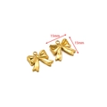Golden stainless steel bow charm 15mm x 15mm pendant for bracelets and necklaces - 15*15mm Polished Bow 1.7mm Single Hole / Gold