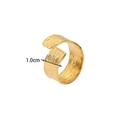 Minimalistischer goldener Herzring mit Hammerschlag-Textur und 1,0 cm breitem Band - Gehämmerter Minimalistischer Stil (JDR201929)