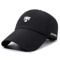 Black quick-dry baseball cap with laser-cut side vents and embroidered DFSONGIE logo - Adjustable / Black