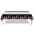 Elegant 60th birthday disposable tablecloth with rose gold balloons and stars patterns - Sixtieth Birthday - Tablecloth