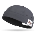 Berretto docker grigio antracite traspirante con patch camping vintage e cuciture - Regolabile / Grigio