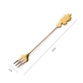 Golden 304 stainless steel dessert fork with creative seahorse top handle 18cm length - Star Moon Fork / Legacy Gold