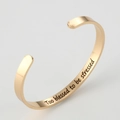 Gold stainless steel cuff bracelet with Too blessed to be stressed engraving - Gold G2545-Too blessed