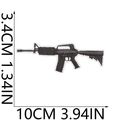 Detailed dimensions of rifle shape embroidered patch showing 10cm length and 3.4cm width - M4 Rifle Style (No. 18)
