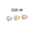 Punk style snake-shaped metal hoop earrings in silver, gold and rose gold tones - Green Eye Style (1#) / Silver