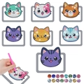 Set segnalibri fai-da-te diamond painting gatto con disegni colorati e attrezzi - Stile Gatto / Adesivi E Strumenti Per Puntinatura
