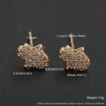 18k vergoldete ovale Maria Ohrstecker mit Kreuz und AAA Zirkonia Steinen für Damen - ED08-10 Geometrische Sonne / Gold