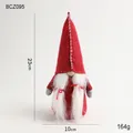 Stehende Weihnachtsgnom-Puppe aus rotem Filz mit spitzem Hut und weißem Bart, 23 cm hoch - 23CM / Scavenger Stil 1