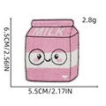 Pink cartoon milk box embroidery patch with dimensions 6.5cm x 5.5cm and 2.8g weight - Cartoon Patch 10# (Milk Carton)