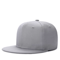 Classic grey hip-hop flat brim baseball cap with six-panel structure and vent holes - M (56-58cm) / Gray
