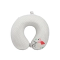 Grey unicorn travel U-shaped pillow with star pattern and pink flamingo design - Grey Flamingo