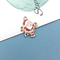 Christmas Santa Claus enamel charm for DIY necklace and keychain accessories - Dancing Santa Claus