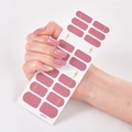 Pink self-adhesive nail stickers with gold chain patterns, model UNE034 on white backdrop - Pink Base Gold Chain Style (UNE-34)