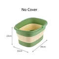 Cubeta plegable verde para pediluvio rectangular de 44x33x23cm para uso doméstico diario - Verde (Sin Tapa)