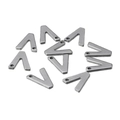 Set of silver stainless steel letter V charms for DIY jewelry making and pendants - Letter V