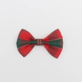 Mini pajarita navideña a cuadros rojos y verdes con detalles de hilo dorado - 1.5*2.8cm / Cuadros Rojo Verde Rojo