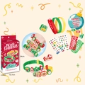 Kit pulsera navideña DIY con bandas de silicona coloridas y colgantes festivos - Estilo de Temática Navideña / Juego de 6 Pulseras con Accesorios