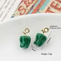 Cute green bell pepper alloy pendant charms for DIY earrings with gold hanging rings - 16# Green Bell Pepper