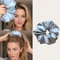 Elegante grijze satijnen zijden bloemenscrunchie voor haarstyling en comfortabel slapen - Grijze High-End Scrunchie (7#)