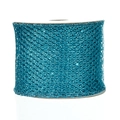 Classico nastro natalizio in rete blu pavone glitterata con bordi di paillettes - 6.3cm (9 Metri/Rotolo) / Verde petrolio