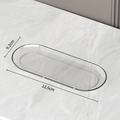 Minimalist transparent oval storage tray measuring 22.5cm by 9.2cm on marble surface - Mouthwash Cup Tray