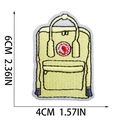 Detail view of yellow backpack embroidery patch showing 6cm by 4cm size dimensions - Yellow Backpack Style (X15SD-088-11)
