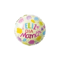 18-inch round foil balloon for Mother Day with floral print and Feliz Dia Mamá text - 18 Inch Pale Yellow Floral Round Happy Mother's Day (F0707)