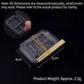 Miniature dollhouse transparent food container with chopsticks and yellow band 5x4cm - Partitioned Empty Bento Box with Chopsticks & Rubber Band