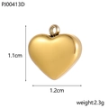 Golden heart-shaped stainless steel pendant 1.1x1.2cm with 18k gold plating finish - Smooth Metal Heart Pendant (PJ00413D)