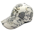 Gorra de béisbol étnica con estampado jacquard de hortensias azules para protección solar - M(56-58cm) / Gris