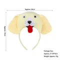 Cute plush puppy dog headband for kids featuring cartoon animal ears and dimensions - 3D Yellow Dog