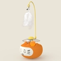 Juguete tentempié naranja para gatos con bola giratoria y varita de plumas - Naranja Elegante