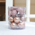 Set di decorazioni natalizie rosa con glitter e cuori in confezione cilindrica - Serie Rosa Sacchetto Regalo Piccolo