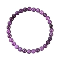 Elastisches Perlenarmband mit 8mm lila Amethyst-Natursteinen und einzigartiger Textur - Simulierter Amethyst